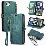 Custodia portafoglio in pelle con cerniera per iPhone 16