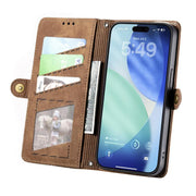 Portafoglio in pelle con cerniera per iPhone