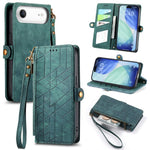 Custodia portafoglio in pelle con cerniera per iPhone 15 e 16