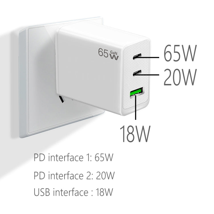 Adattatore GaN 65W USB-C x2 e USB 3.0 per MacBook