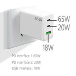 Adattatore GaN 65W Type-C x2 + USB 3.0 per MacBook