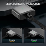 ENKAY 140W USB-C / Type-C a MagSafe 3 Cavo di ricarica magnetico intrecciato in nylon con indicatore LED per MacBook 6.6FT, ENKAY Grey, ENKAY Blue