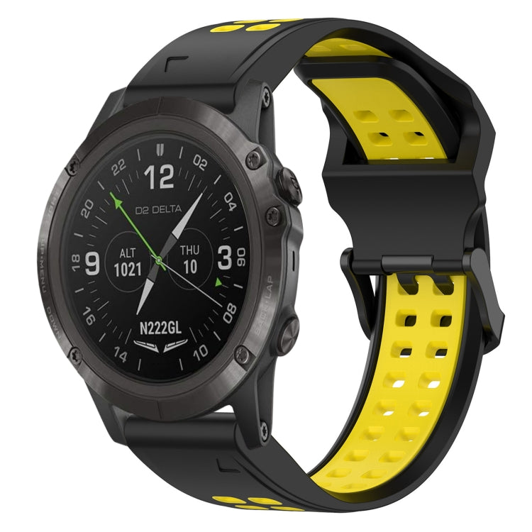 Cinturino in silicone con fibbia inversa bicolore da 26 mm, For Garmin D2 Delta PX