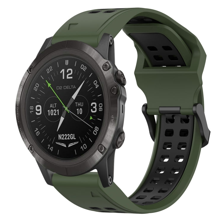 Cinturino in silicone con fibbia inversa bicolore da 26 mm, For Garmin D2 Delta PX