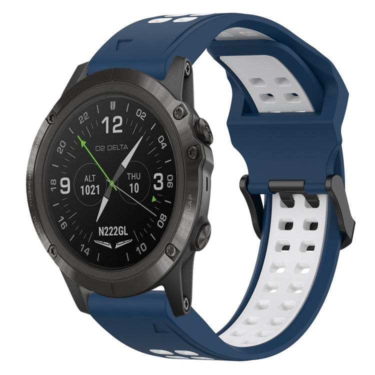 Cinturino in silicone con fibbia inversa bicolore da 26 mm, For Garmin D2 Delta PX