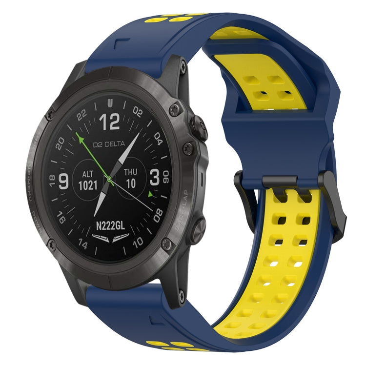 Cinturino in silicone con fibbia inversa bicolore da 26 mm, For Garmin D2 Delta PX