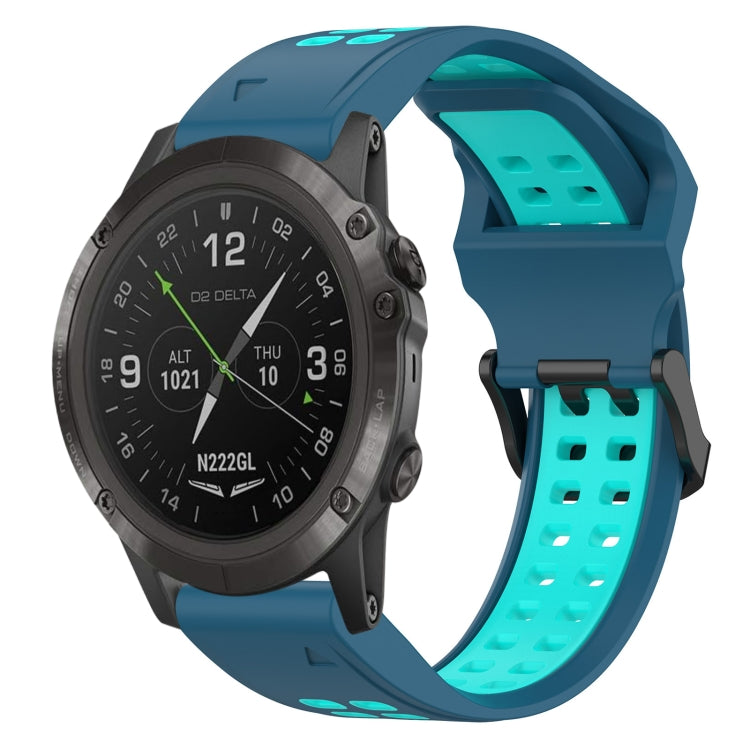 Cinturino in silicone con fibbia inversa bicolore da 26 mm, For Garmin D2 Delta PX