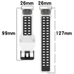 Cinturino in silicone con fibbia inversa bicolore da 26 mm, For Garmin D2 Delta PX
