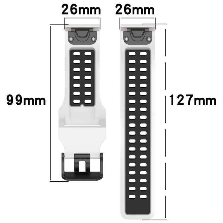 Cinturino in silicone con fibbia inversa bicolore da 26 mm, For Garmin D2 Delta PX