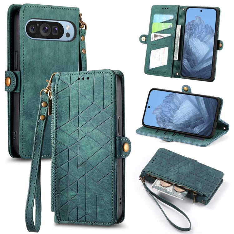 Portafoglio in pelle con cerniera per Google Pixel
