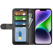 Custodia in pelle per iPhone 15 con supporto
