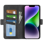 Custodia in pelle per iPhone 15 con supporto