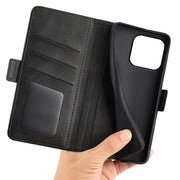 Custodia in pelle per iPhone 15 con supporto