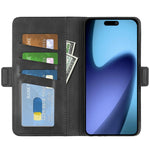 Custodia in pelle con fibbia magnetica per iPhone 15 e 16