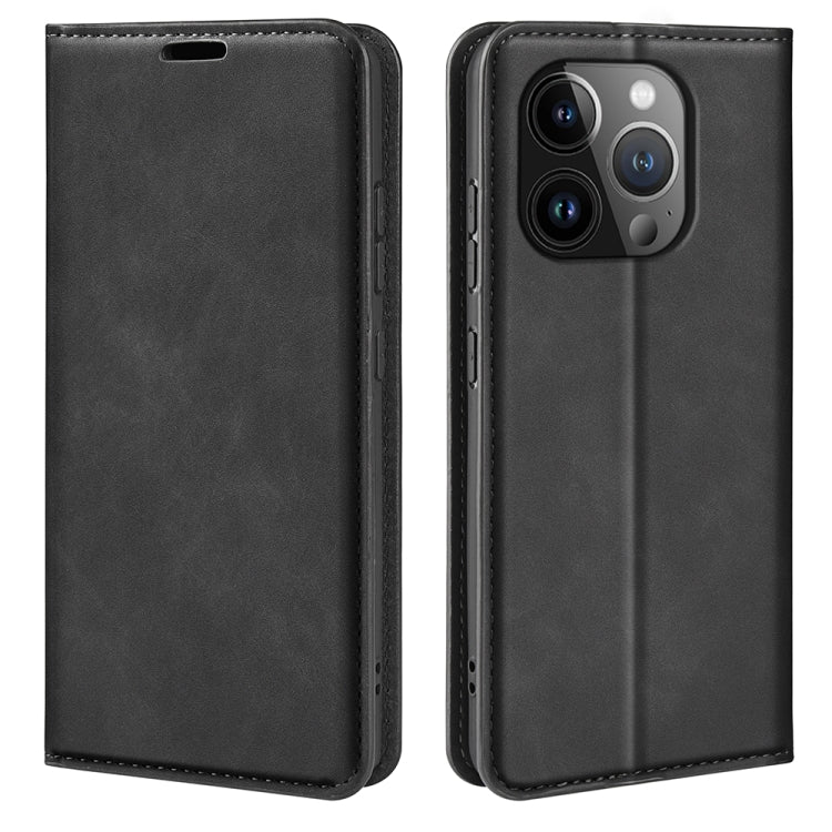 Custodia in pelle per iPhone 16 e 15 con aspirazione magnetica