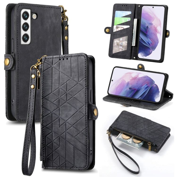 Custodia portafoglio in pelle con cerniera per Samsung Galaxy
