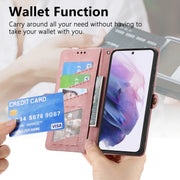 Custodia portafoglio in pelle con cerniera per smartphone