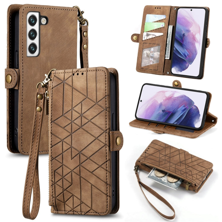 Custodia portafoglio in pelle con cerniera per smartphone