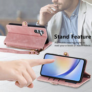 Custodia portafoglio con cerniera per Samsung Galaxy A30