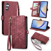 Custodia portafoglio in pelle con cerniera per Samsung Galaxy