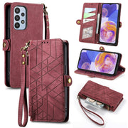 Custodia portafoglio in pelle con cerniera per Samsung Galaxy