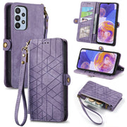 Custodia portafoglio in pelle con cerniera per Samsung Galaxy