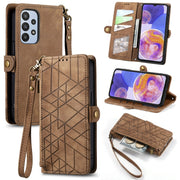 Custodia portafoglio in pelle con cerniera per Samsung Galaxy