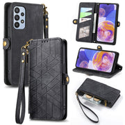 Custodia portafoglio in pelle con cerniera per Samsung Galaxy
