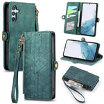 Custodia portafoglio in pelle con cerniera per Samsung Galaxy