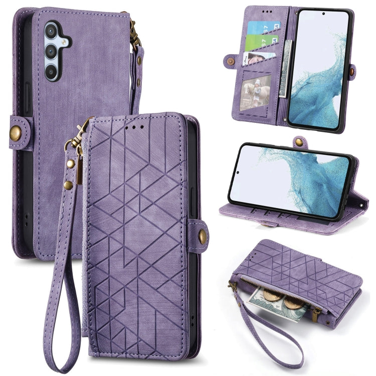 Custodia portafoglio in pelle con cerniera per Samsung Galaxy