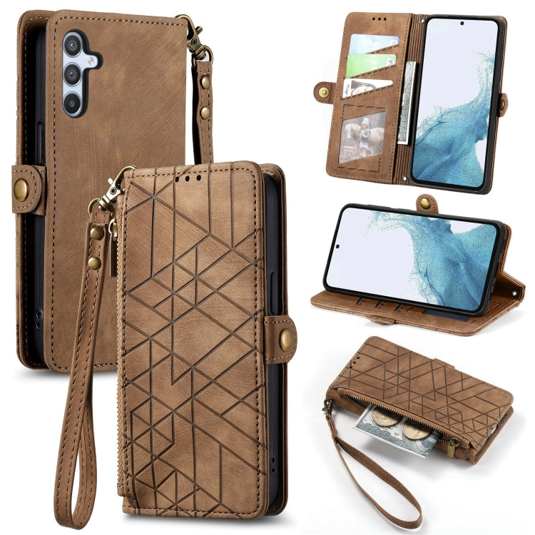 Custodia portafoglio in pelle con cerniera per Samsung Galaxy