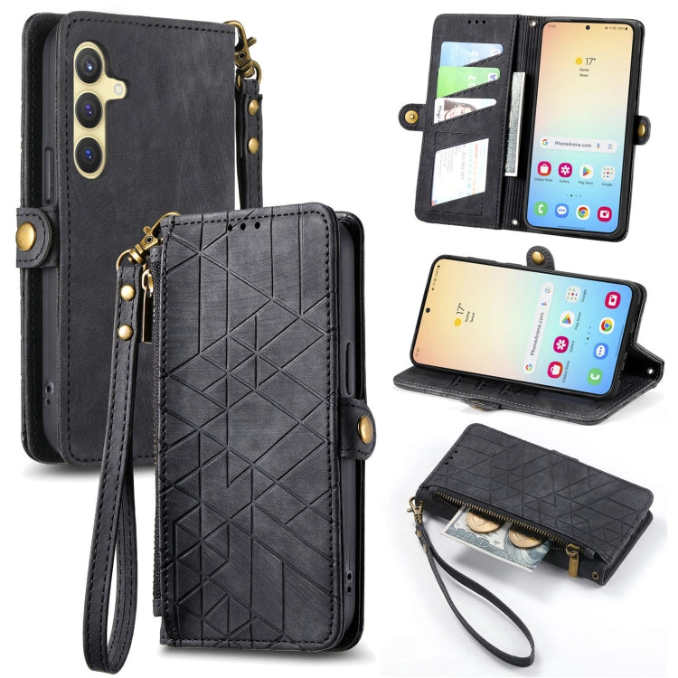 Custodia portafoglio in pelle con cerniera per Samsung Galaxy