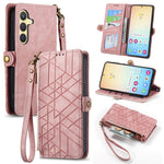 Custodia portafoglio in pelle con cerniera per Samsung Galaxy