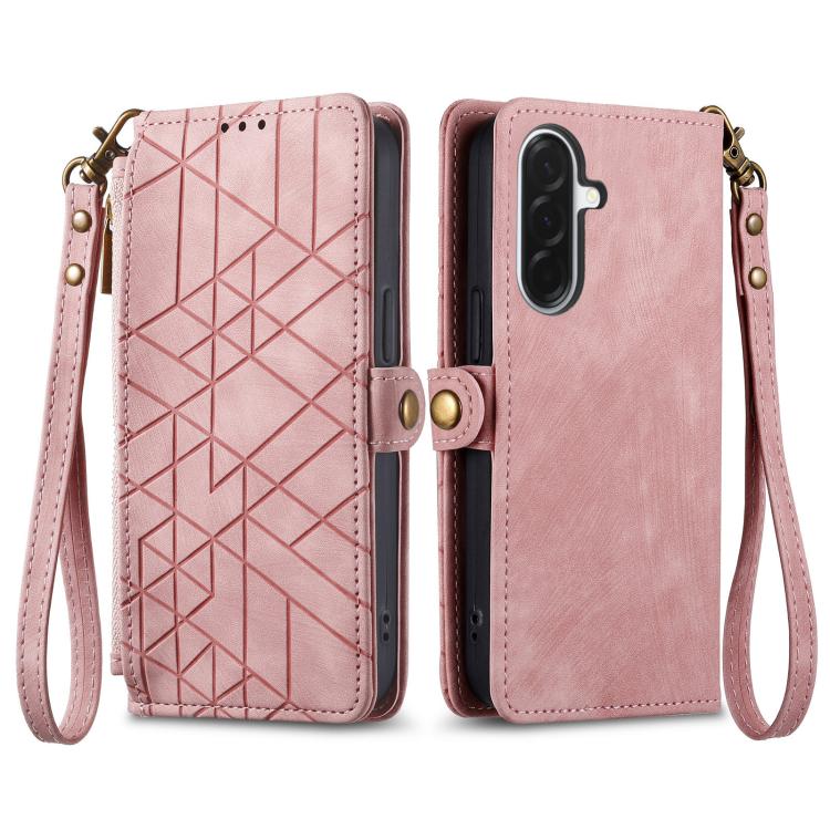 Custodia portafoglio in pelle con cerniera per Samsung Galaxy