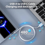 Cavo USB A a Type-C 1 metro gomito ricarica rapida
