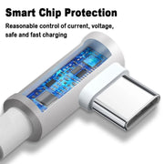 5pcs XJ-95 1m USB a Type-C gomito cavo dati di ricarica rapida per Xiaomi e altri telefoni, XJ-95