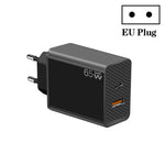 Adattatore per notebook GaN PD48W Type-C PD3.0 + USB3.0 per Apple MacBook Series ， Spina europea, EU Plug