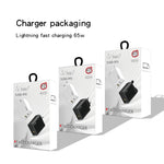 Adattatore per notebook GaN PD48W Type-C PD3.0 + USB3.0 per Apple MacBook Series ， Spina europea, EU Plug