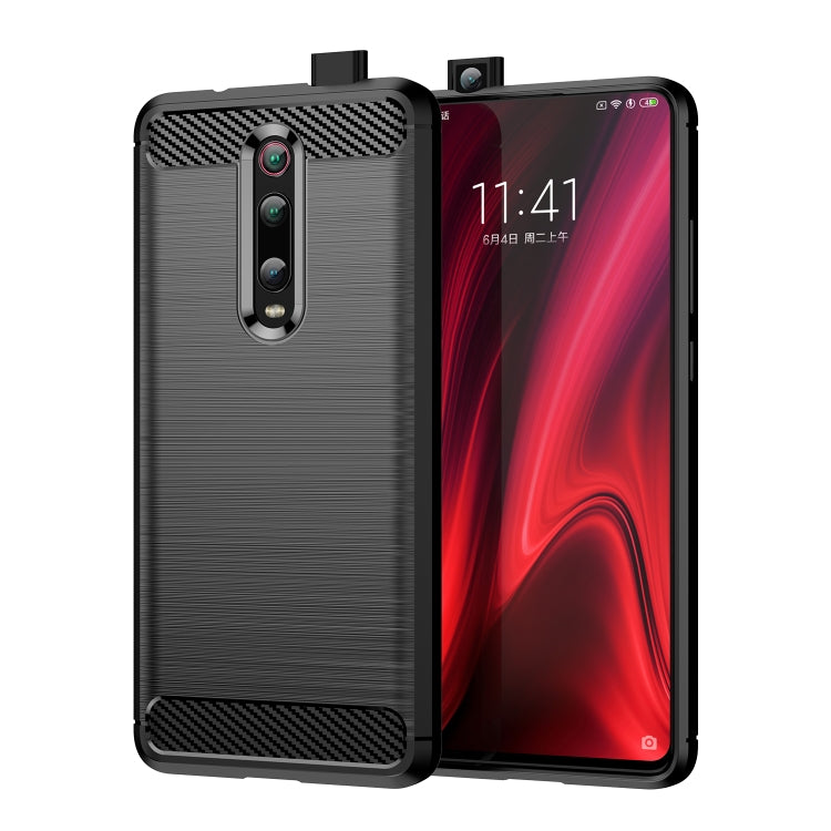 Custodia in TPU in fibra di carbonio testurizzata spazzolata per Xiaomi Redmi K20 / K20 Pro, For Xiaomi Redmi K20 / K20 Pro