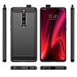 Custodia in TPU in fibra di carbonio testurizzata spazzolata per Xiaomi Redmi K20 / K20 Pro, For Xiaomi Redmi K20 / K20 Pro