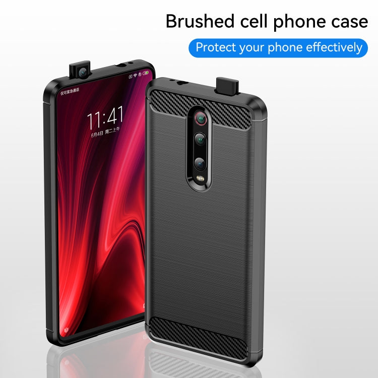 Custodia in TPU in fibra di carbonio testurizzata spazzolata per Xiaomi Redmi K20 / K20 Pro, For Xiaomi Redmi K20 / K20 Pro