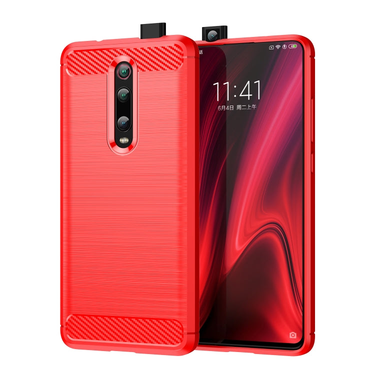 Custodia in TPU in fibra di carbonio testurizzata spazzolata per Xiaomi Redmi K20 / K20 Pro, For Xiaomi Redmi K20 / K20 Pro