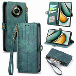 Portafoglio con cerniera geometrica Portafoglio in pelle con fibbia laterale, For Realme 14 Pro+, For Realme Note 50, For Realme C53, For Realme 11 5G