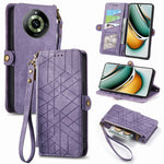 Portafoglio con cerniera geometrica Portafoglio in pelle con fibbia laterale, For Realme 14 Pro+, For Realme Note 50, For Realme C53, For Realme 11 5G