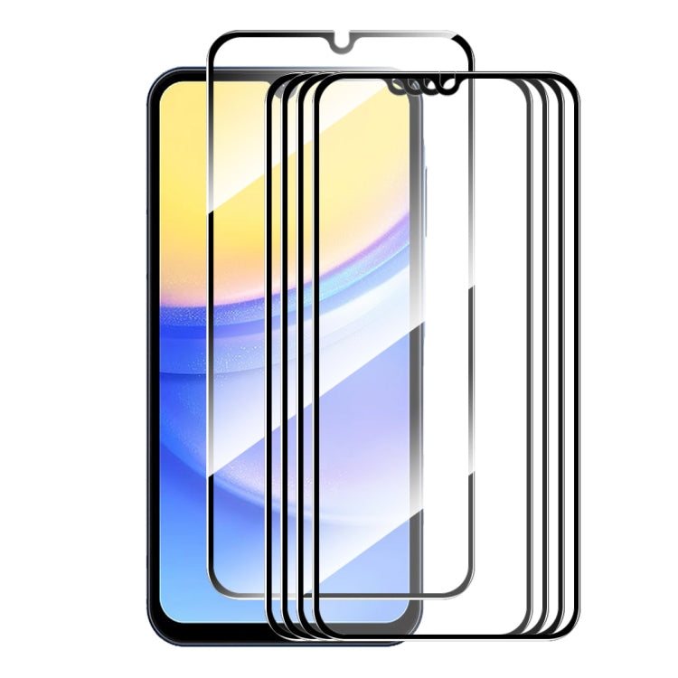 5 pezzi ENKAY Full Glue Pellicola in vetro temperato ad alto contenuto di alluminio e silicio, For Samsung Galaxy A36 / A56, For Samsung Galaxy F55 / M55 / C55, For Samsung Galaxy A35 / M35, For Samsung Galaxy F15 / M15, For Samsung Galaxy A15 4G / 5G ...