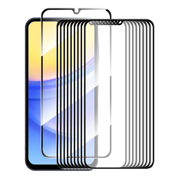 10pz ENKAY Full Glue Pellicola in vetro temperato ad alta alluminio-silicio, For Galaxy F55 / M55 / C55, For Galaxy A35 / M35, For Galaxy F15 / M15, For Galaxy A15 4G / 5G, For Galaxy M54 / F54