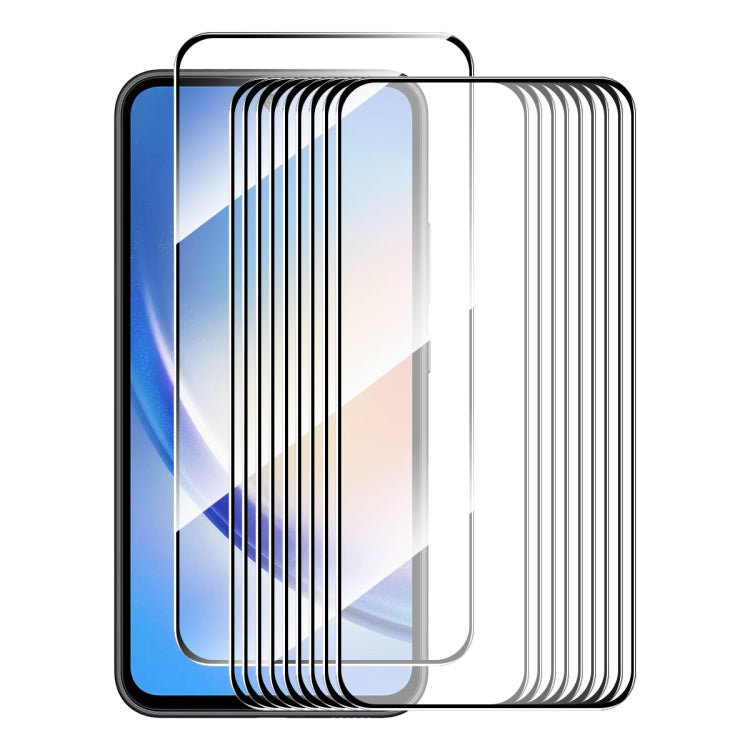 10pz ENKAY Full Glue Pellicola in vetro temperato ad alta alluminio-silicio, For Galaxy F55 / M55 / C55, For Galaxy A35 / M35, For Galaxy F15 / M15, For Galaxy A15 4G / 5G, For Galaxy M54 / F54