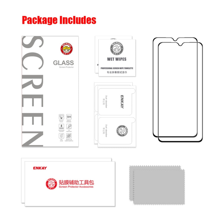 2 pezzi ENKAY Full Glue Pellicola in vetro temperato ad alto contenuto di alluminio e silicio, For Samsung Galaxy M04, For Galaxy A08 4G / 5G, For Galaxy A18 4G / 5G, For Galaxy F07 / M07 4G, For Galaxy F17 / M17 5G, For Samsung Galaxy A36 / A56       ...
