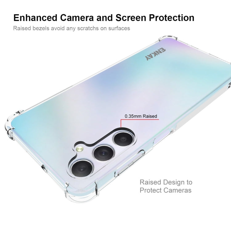 ENKAY Custodia per telefono antiurto in TPU trasparente con pellicola in vetro, For Smausng Galaxy M54, For Samsung Galaxy A25 5G, For Smausng Galaxy M14, For Samsung Galaxy S23 FE 5G, For Smausng Galaxy A24 5G, For Smausng Galaxy A34 5G               ...
