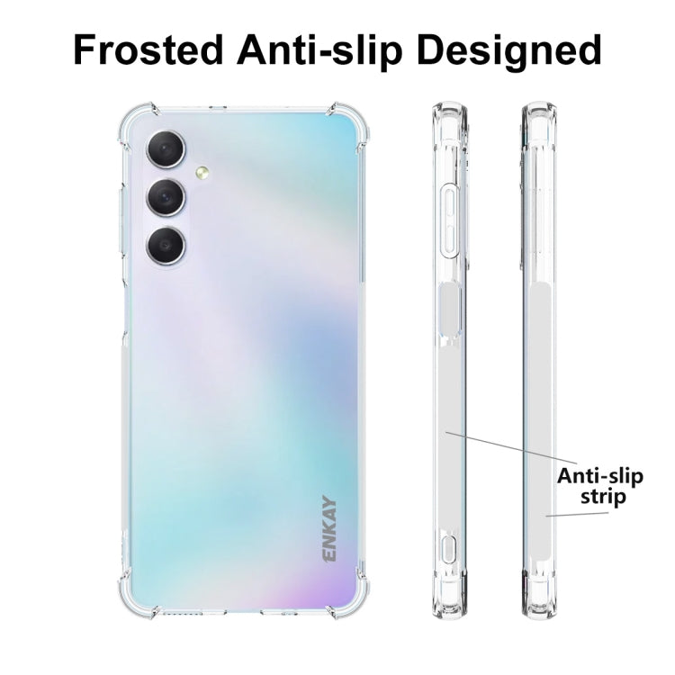 ENKAY Custodia per telefono antiurto in TPU trasparente con pellicola in vetro, For Smausng Galaxy M54, For Samsung Galaxy A25 5G, For Smausng Galaxy M14, For Samsung Galaxy S23 FE 5G, For Smausng Galaxy A24 5G, For Smausng Galaxy A34 5G               ...